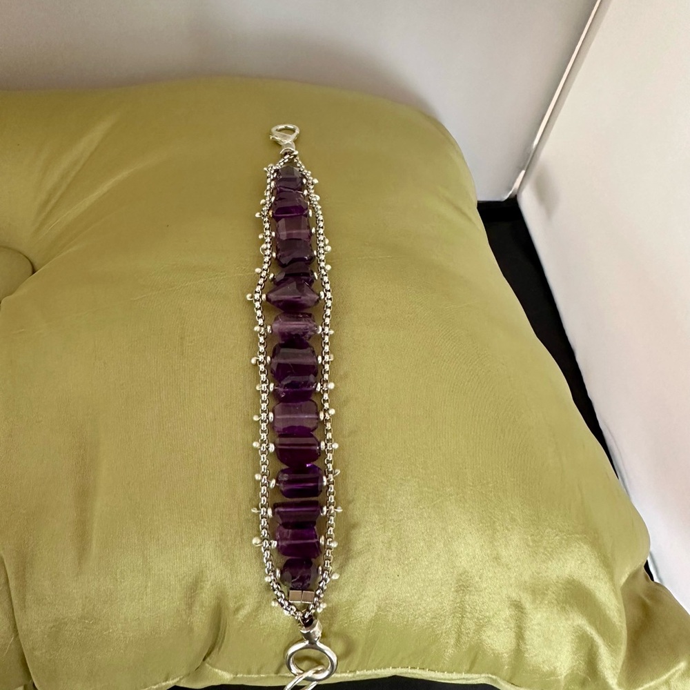 Elegant Purple and Silver Bracelet